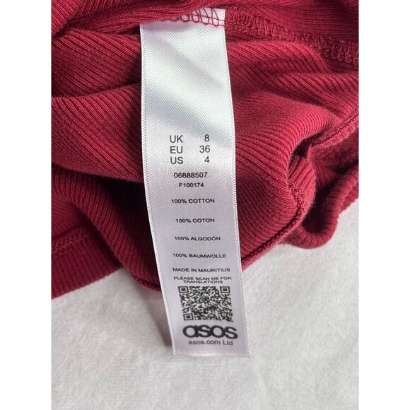 ASOS Womens Ribbed Cotton Camisole Top Size S Red - Picture 5 of 6